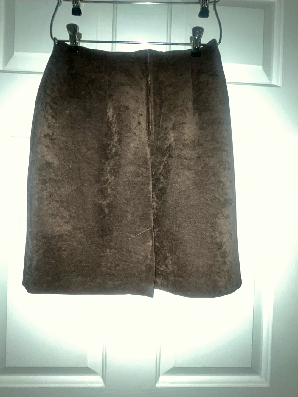 Soft Brown Mini Skirt with Front Slit
